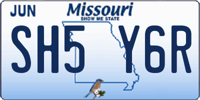 MO license plate SH5Y6R