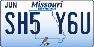 MO license plate SH5Y6U