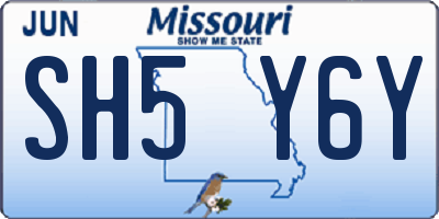 MO license plate SH5Y6Y