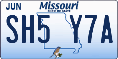 MO license plate SH5Y7A