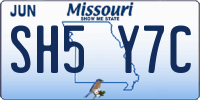 MO license plate SH5Y7C