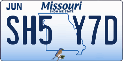 MO license plate SH5Y7D