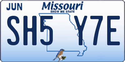 MO license plate SH5Y7E