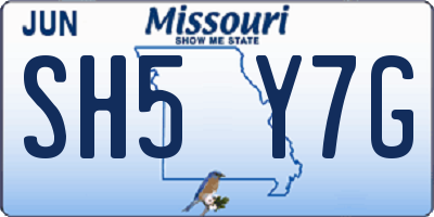 MO license plate SH5Y7G