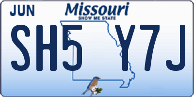 MO license plate SH5Y7J