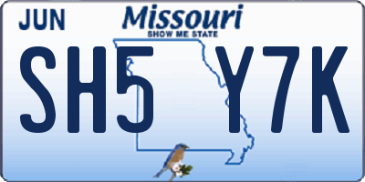 MO license plate SH5Y7K
