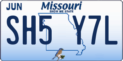 MO license plate SH5Y7L