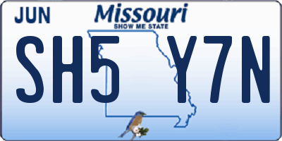 MO license plate SH5Y7N