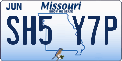 MO license plate SH5Y7P