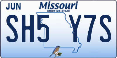 MO license plate SH5Y7S