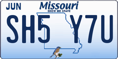 MO license plate SH5Y7U