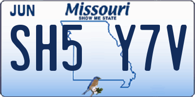 MO license plate SH5Y7V