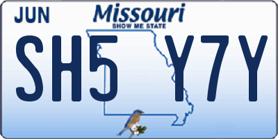 MO license plate SH5Y7Y