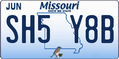 MO license plate SH5Y8B