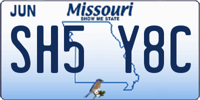 MO license plate SH5Y8C