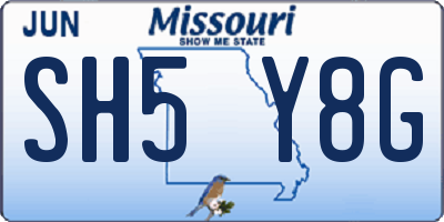 MO license plate SH5Y8G
