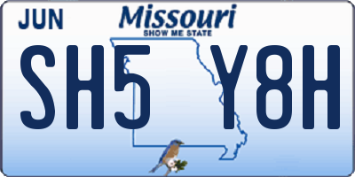 MO license plate SH5Y8H