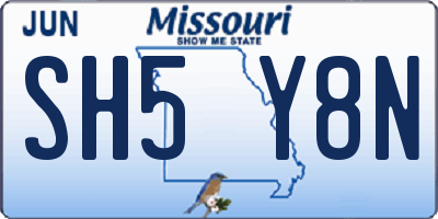 MO license plate SH5Y8N
