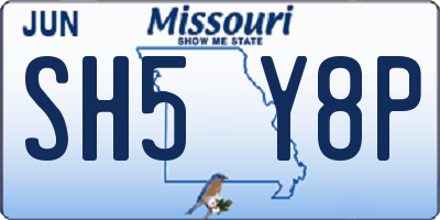 MO license plate SH5Y8P