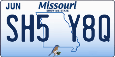 MO license plate SH5Y8Q