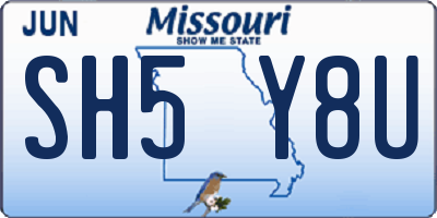 MO license plate SH5Y8U