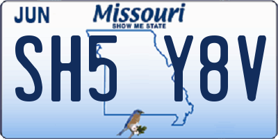 MO license plate SH5Y8V
