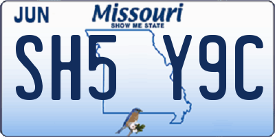 MO license plate SH5Y9C