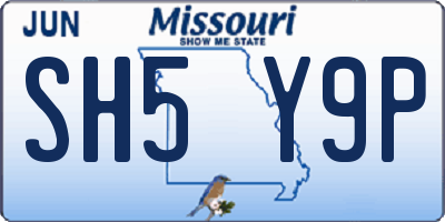 MO license plate SH5Y9P
