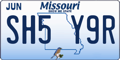MO license plate SH5Y9R