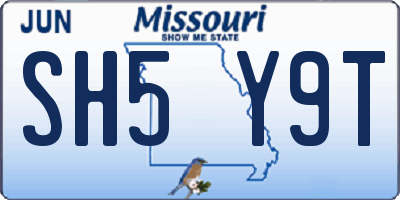 MO license plate SH5Y9T
