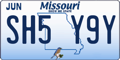 MO license plate SH5Y9Y