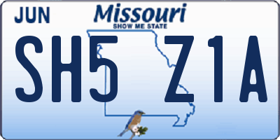 MO license plate SH5Z1A