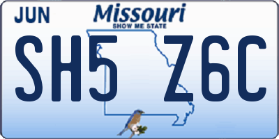 MO license plate SH5Z6C