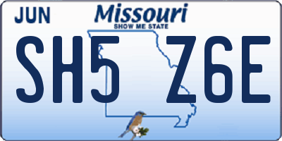MO license plate SH5Z6E