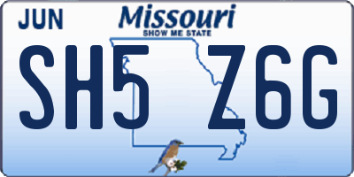 MO license plate SH5Z6G