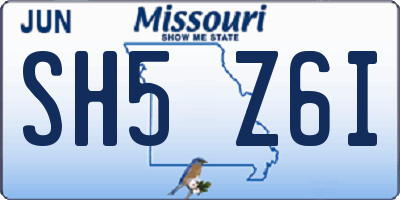 MO license plate SH5Z6I