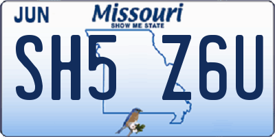 MO license plate SH5Z6U