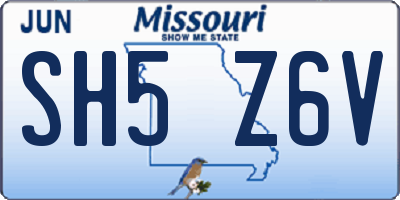 MO license plate SH5Z6V