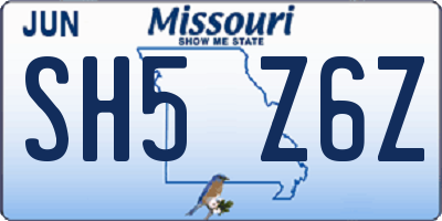 MO license plate SH5Z6Z