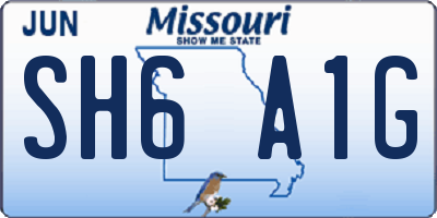 MO license plate SH6A1G