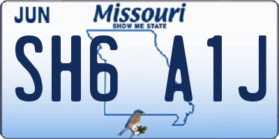 MO license plate SH6A1J