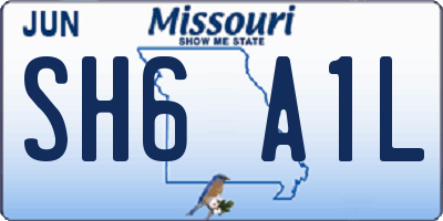 MO license plate SH6A1L