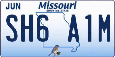 MO license plate SH6A1M