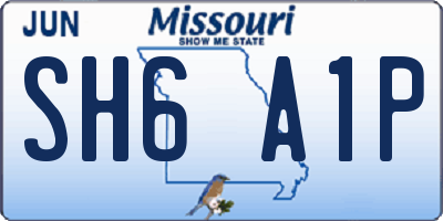 MO license plate SH6A1P