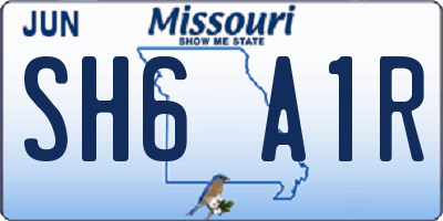 MO license plate SH6A1R