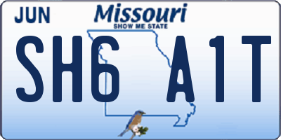 MO license plate SH6A1T