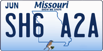 MO license plate SH6A2A