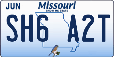 MO license plate SH6A2T