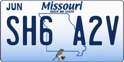 MO license plate SH6A2V