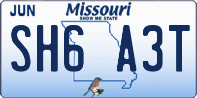 MO license plate SH6A3T